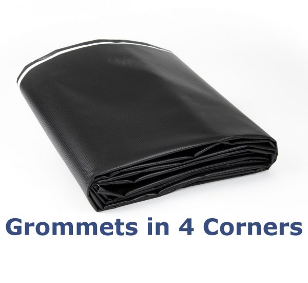 Black/White New Vinyl Tarp: Grommets in Corners